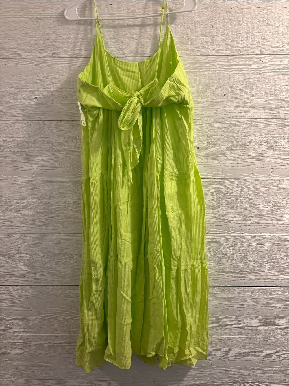Neon Lime Tie-Front Maxi Dress